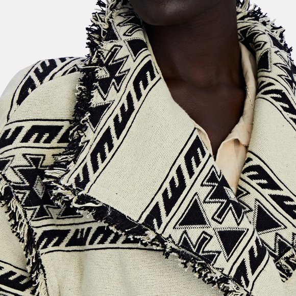 FW22 ISABEL MARANT ÉTOILE Josialo Fringed Jacquard Jacket - Picture 8 of 8